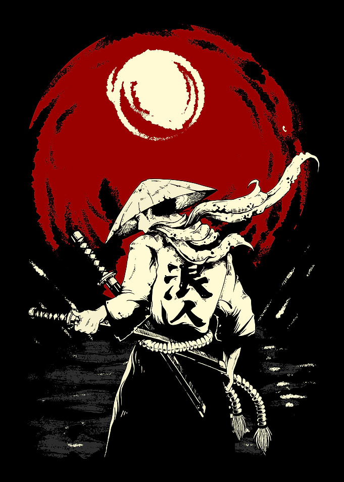 Samurai under the red moon