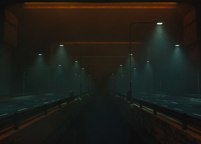 Highway Empty Scene 2 3D