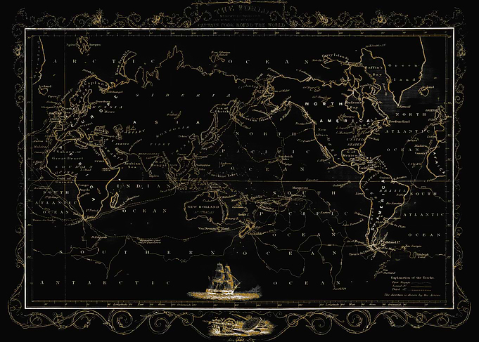 Vintage map of the world