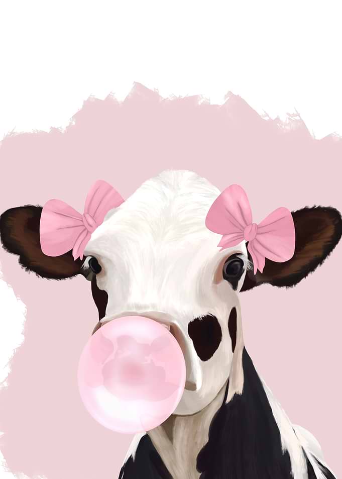 Pink Bubblegum Cow