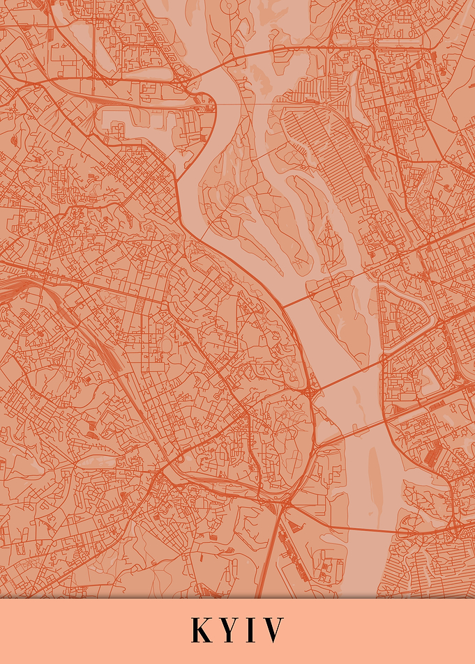 Kyiv Kiev Orange Map