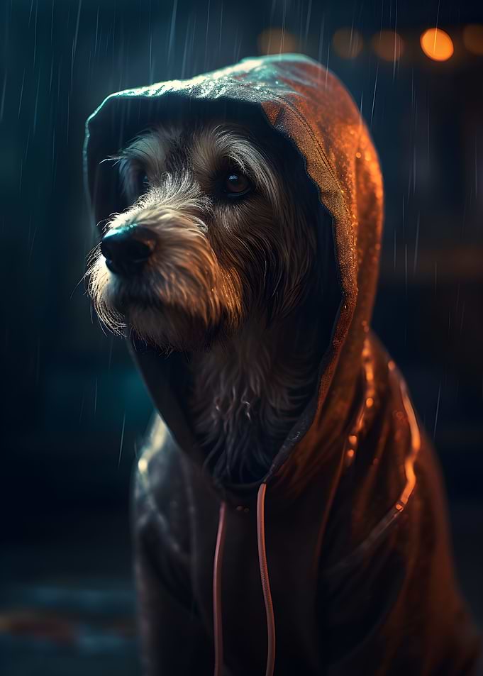Dog in a Raincoat