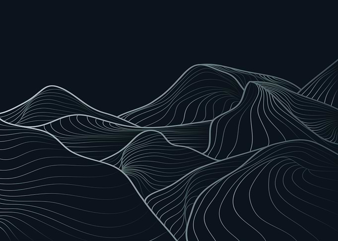 Abstract mountain line art