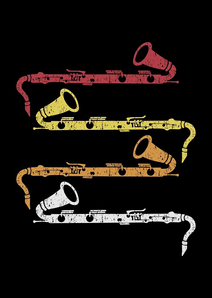 Retro Bass Clarinet Player