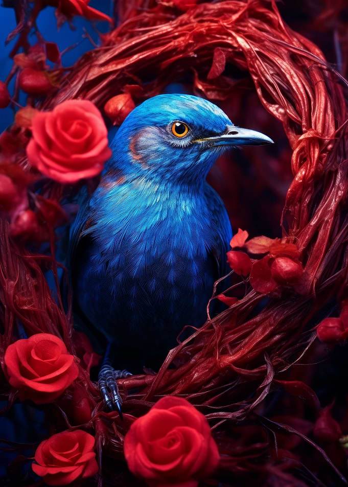 Blue Bird Red Rose