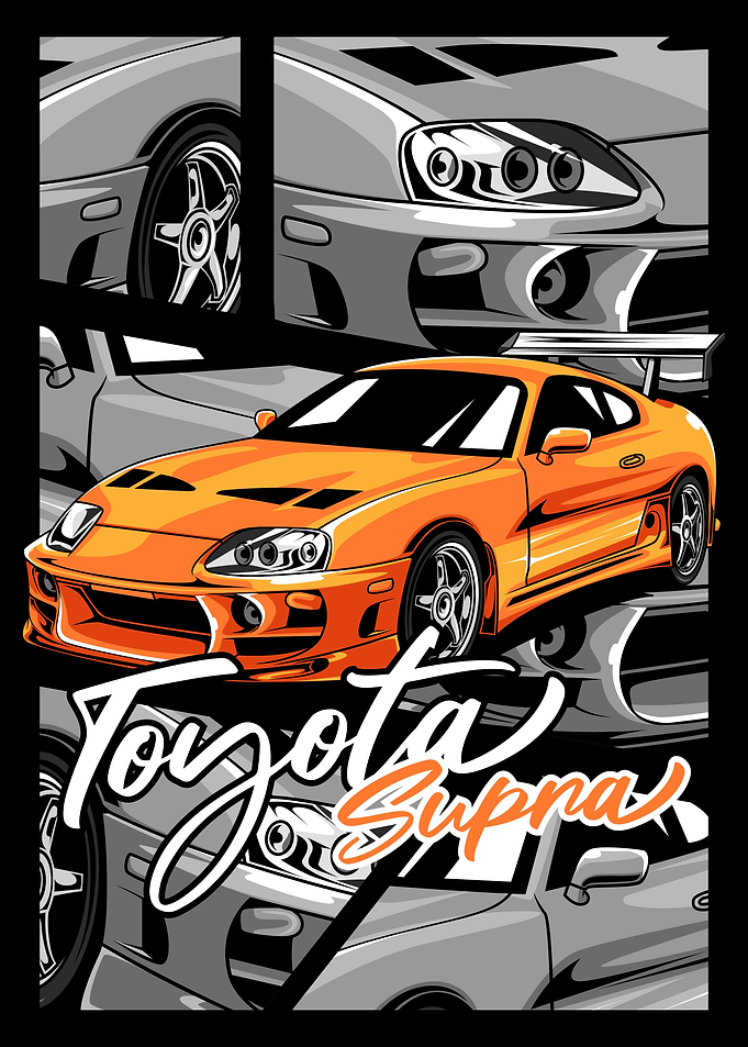 Orange Car Toyota Supra