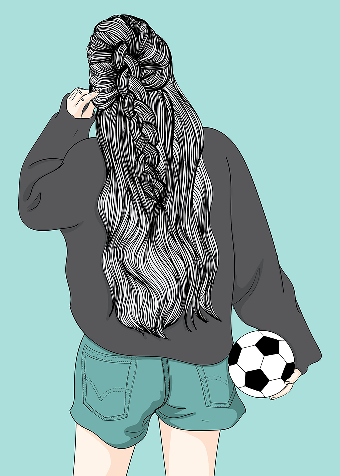 Girl with Football Match