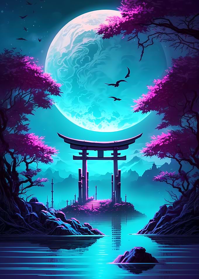 Moonlit Torii Gate