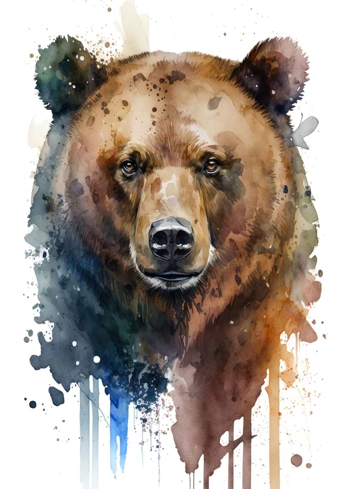 Bear in watercolor