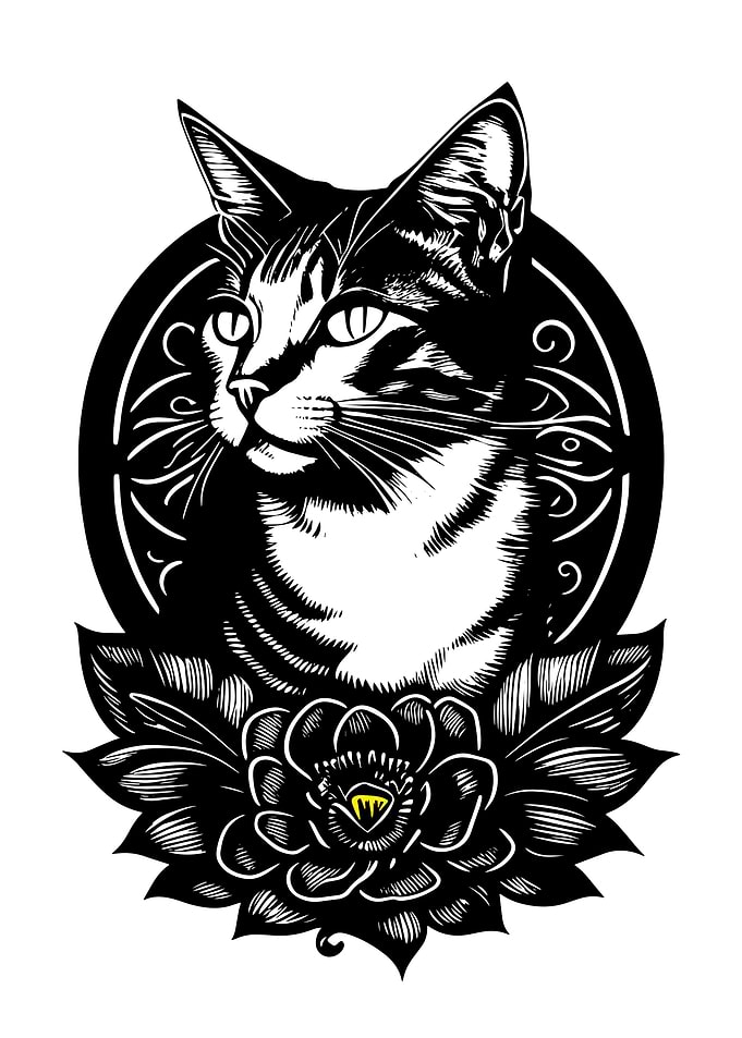 Kitsune Cat Tattoo
