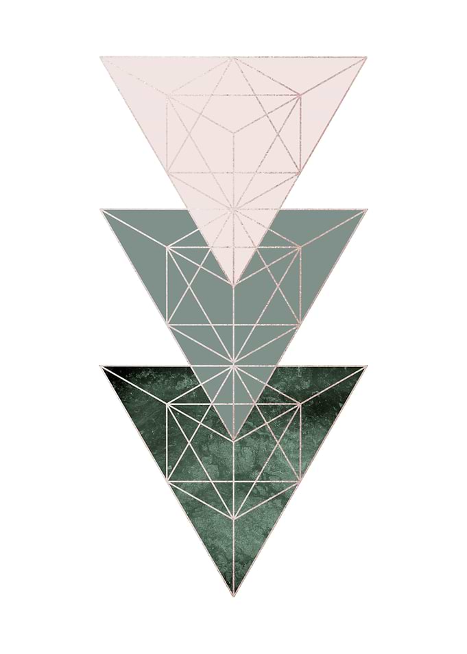 Blush Pink and Green Geo 1