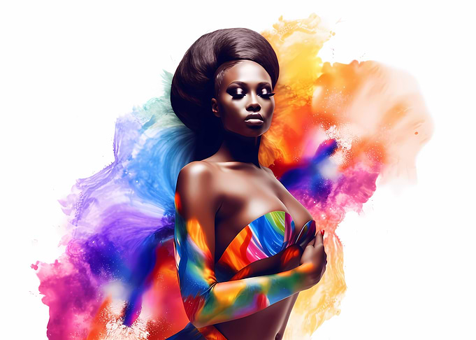 African model watercolored