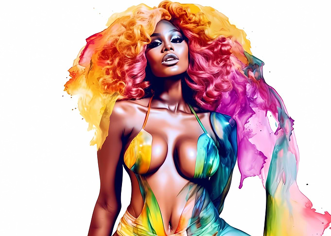 African model watercolored