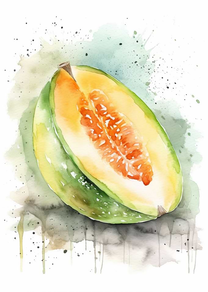 Cantaloupe Watercolor
