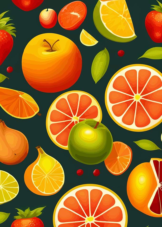 Colorful fruits pattern