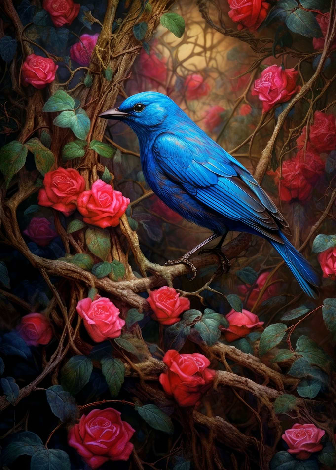 Blue Bird Red Rose