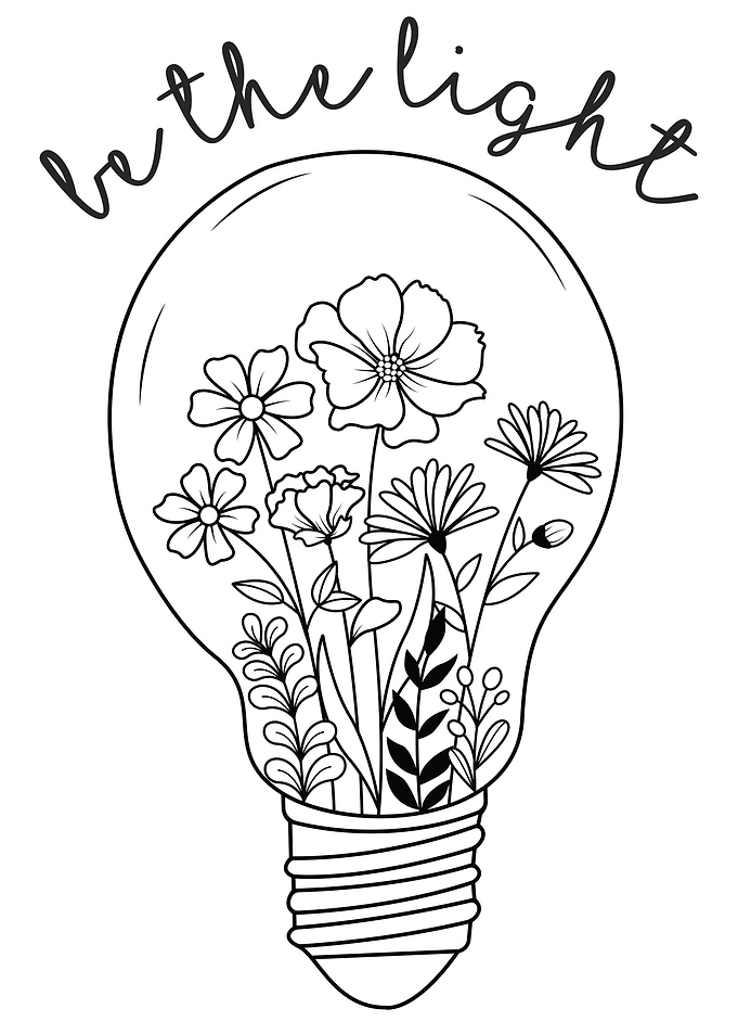 Lightbulb with Flowers