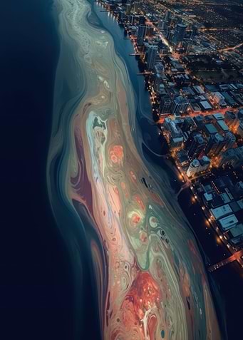 Cityscape fused art