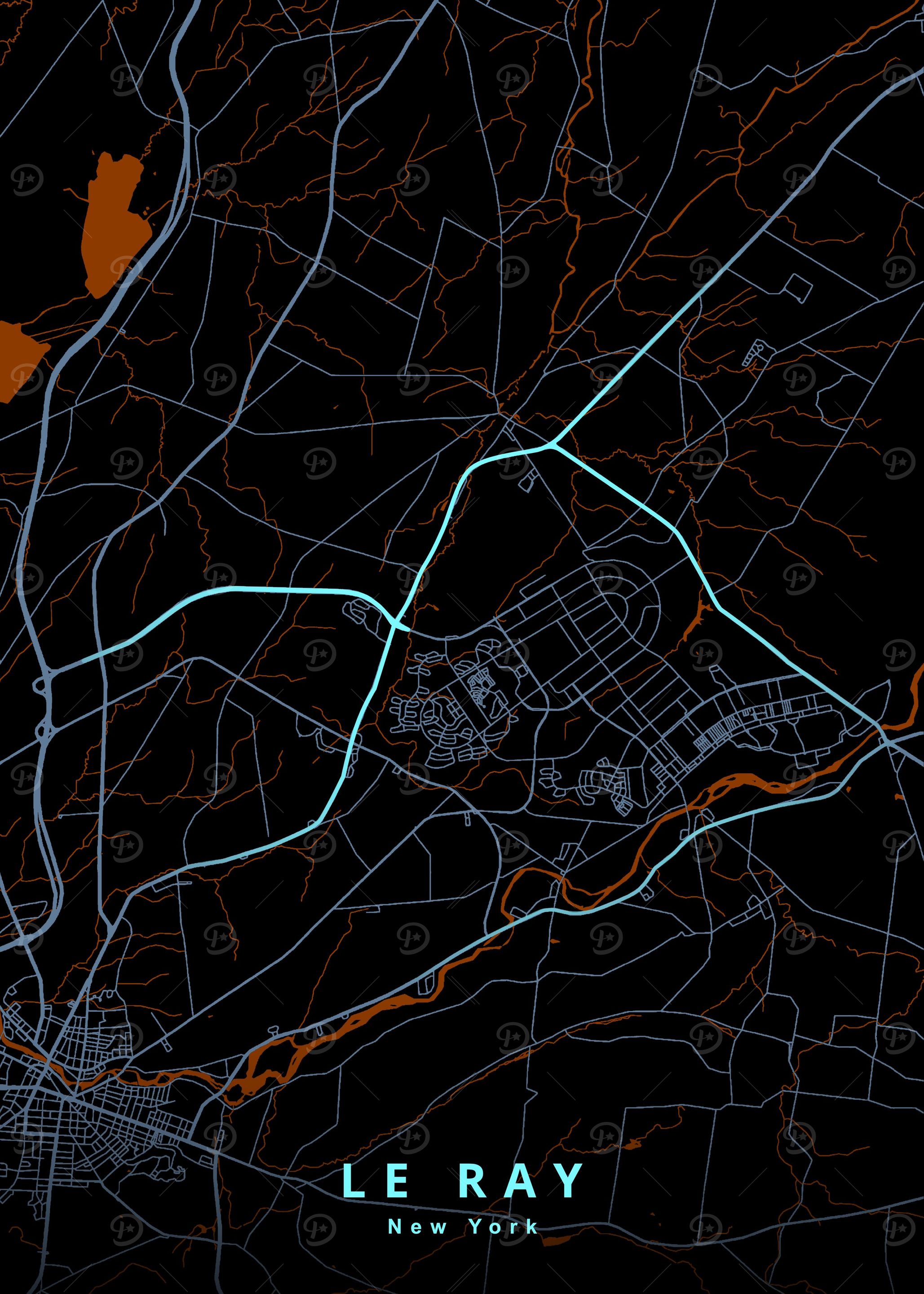 Le Ray NY Map