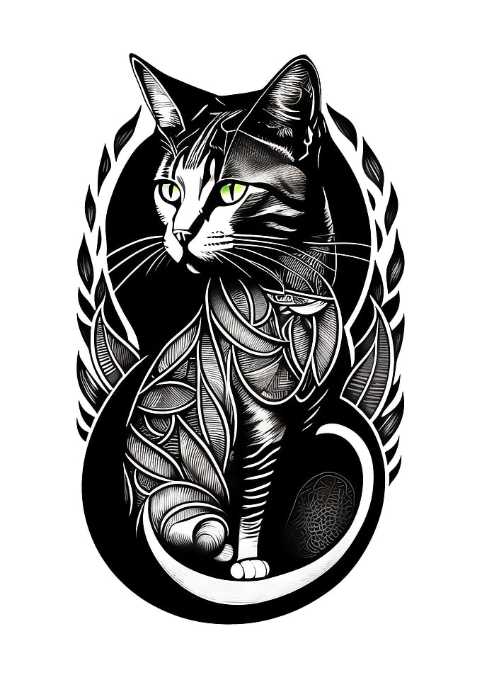 Kitsune Cat Tattoo