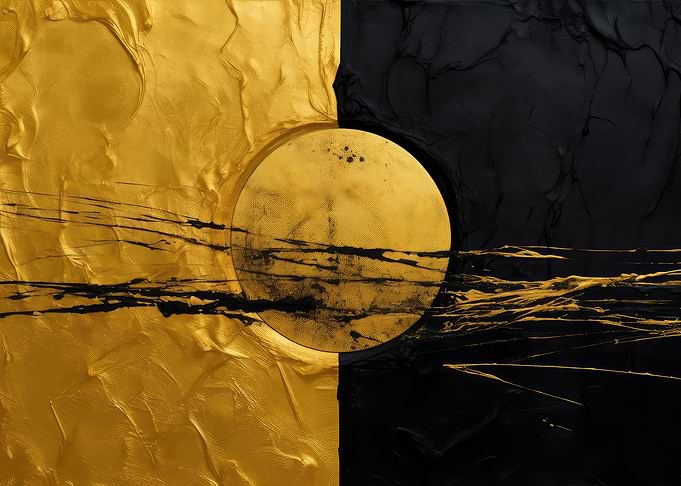 Abstract Gold and Black