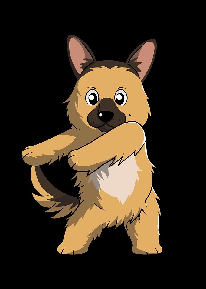 German Shepherd Flossing