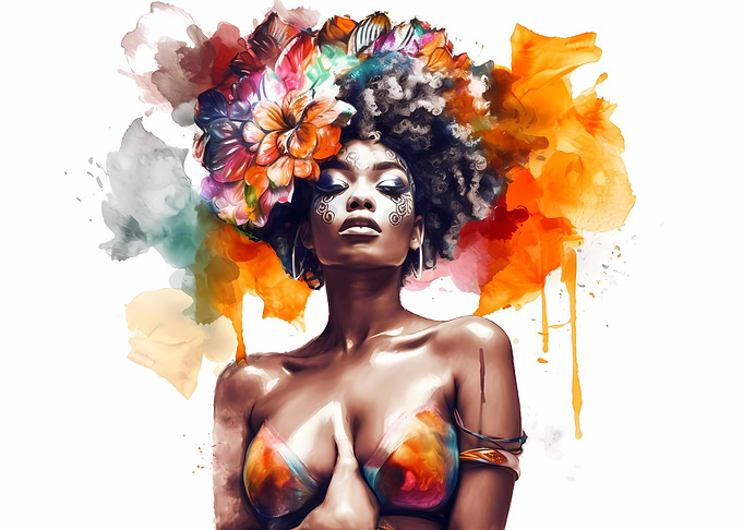 African model watercolored
