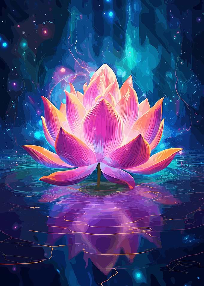Vibrant pink lotus