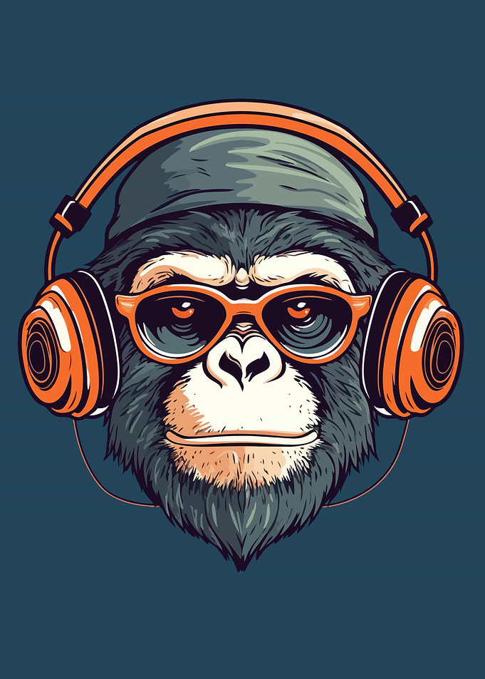 Nerdy Monkey Style Poster