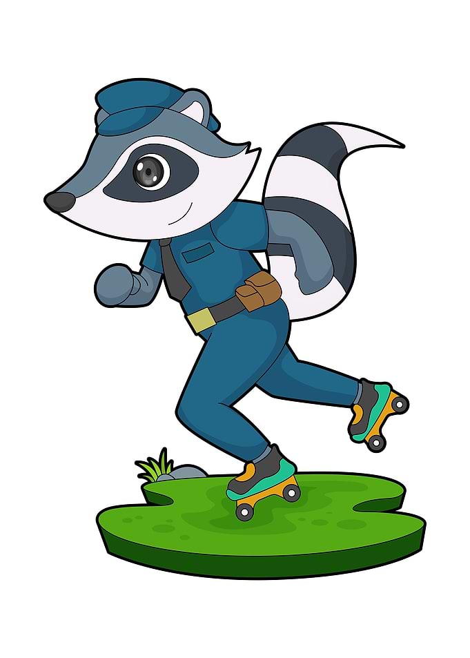 Racoon Cop Police