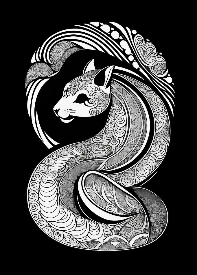 Kitsune Cat Tattoo