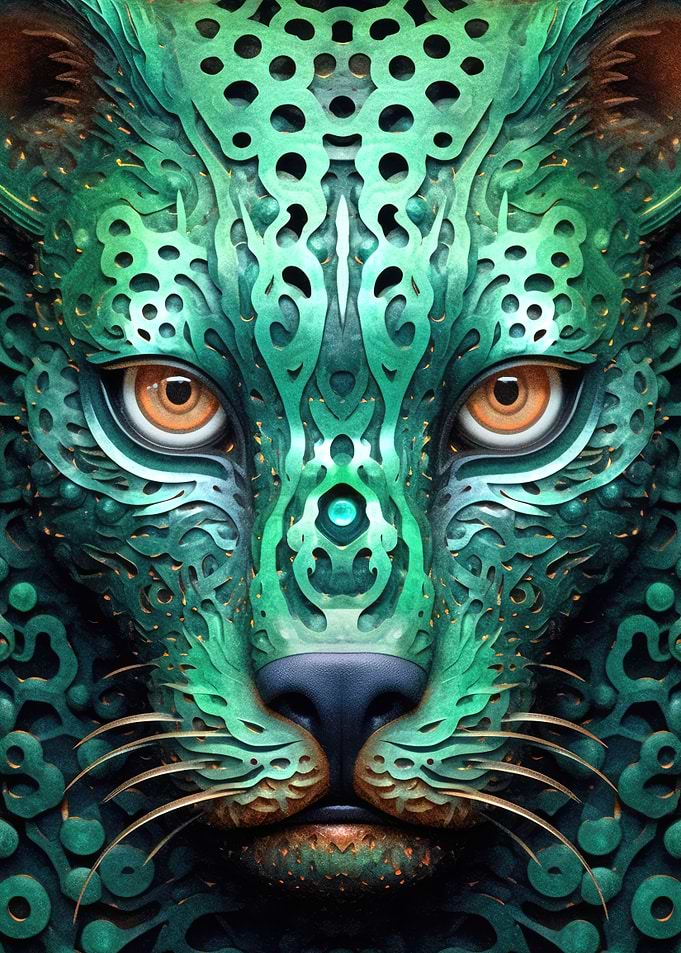 Green Futurist Leopard