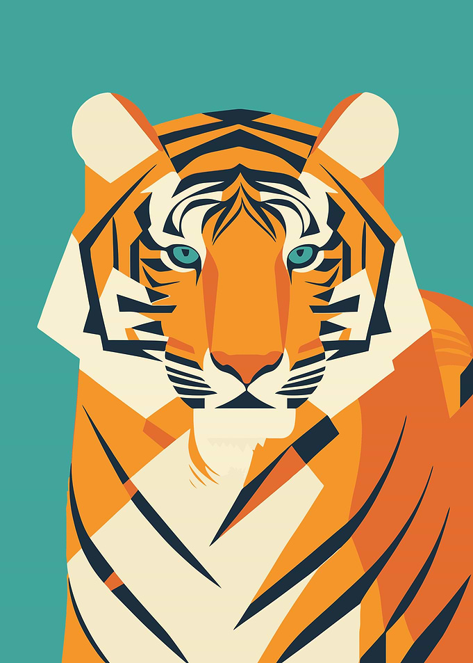Tiger portrait cartoon