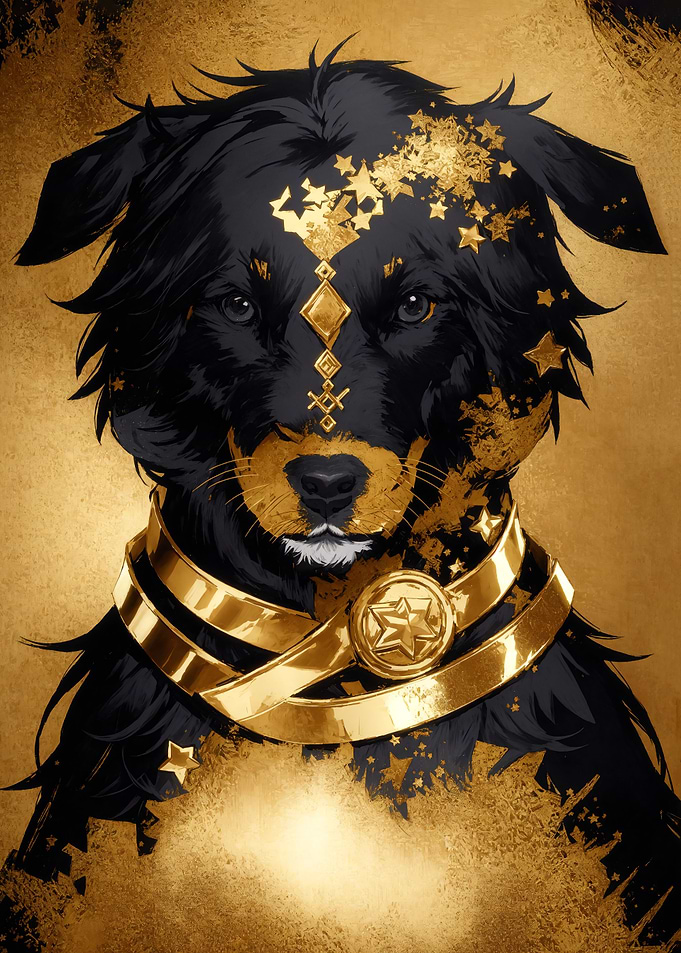 Abstract black dog