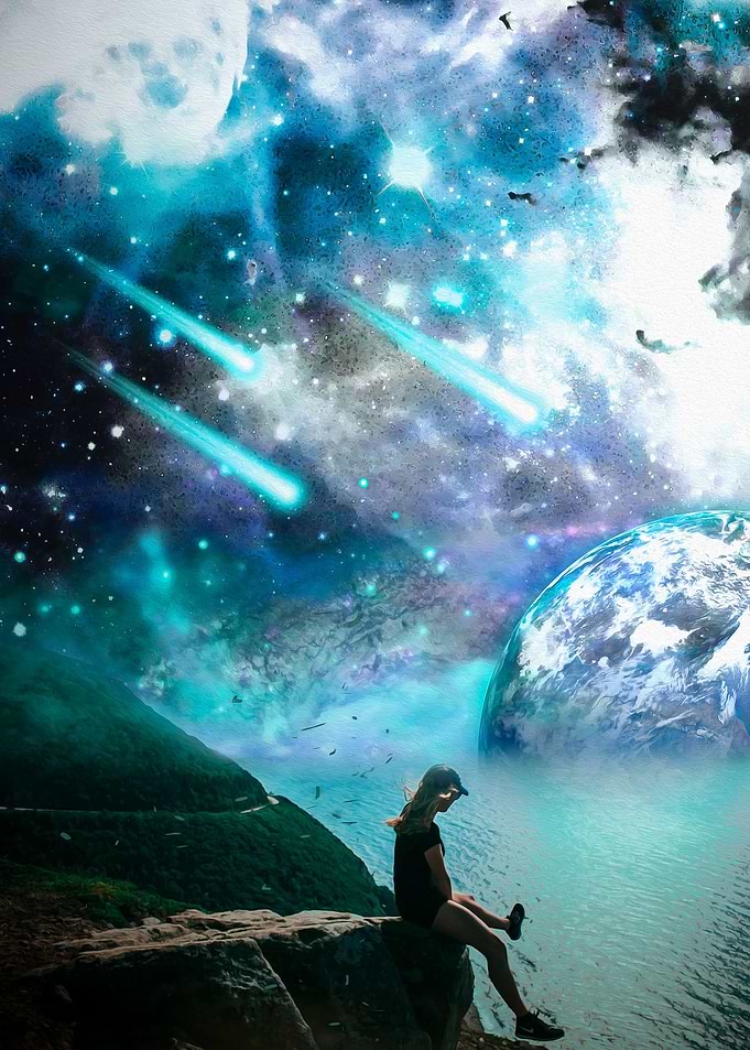 Mountain Girl in Space