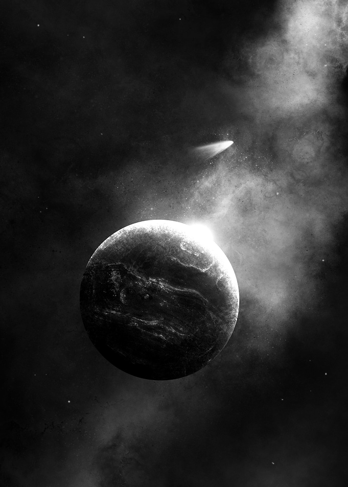 Monochrome Space Landscape