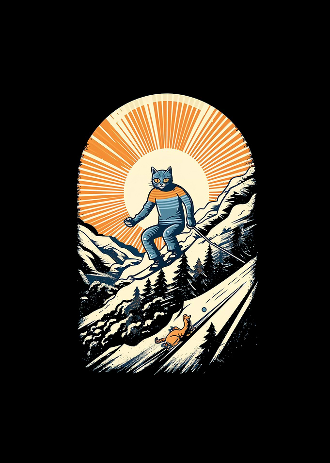 Cat Skier Skiing Ski