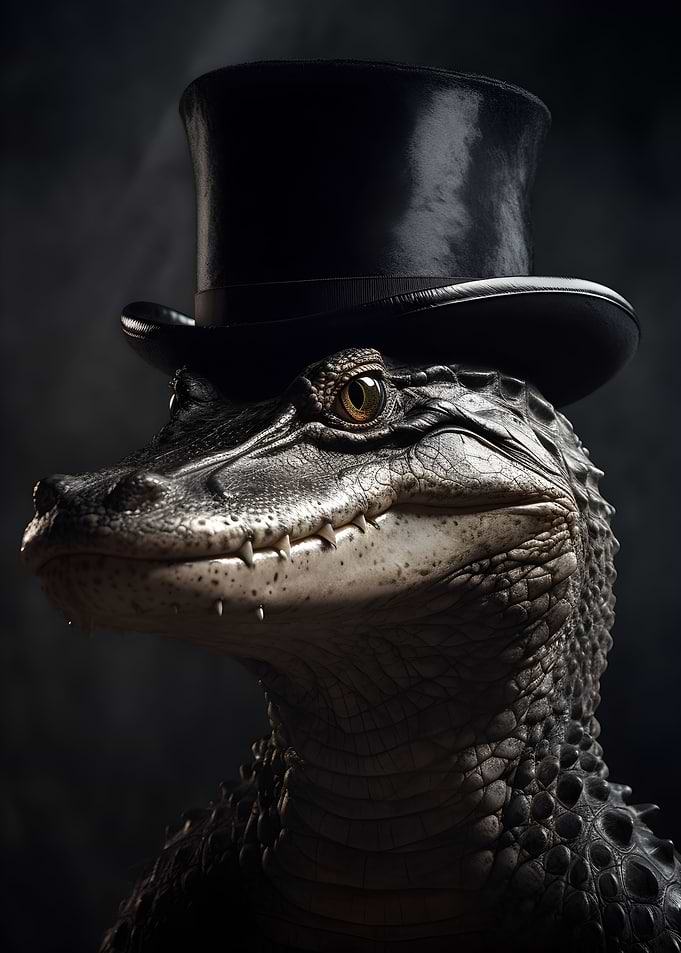 Crocodile with top Hat