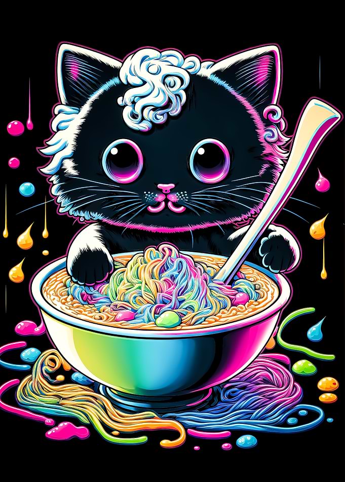 cat ramen neon