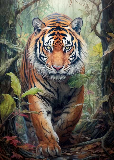 Tiger — man cave metal poster