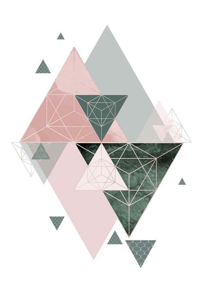 Blush Pink and Green Geo 2