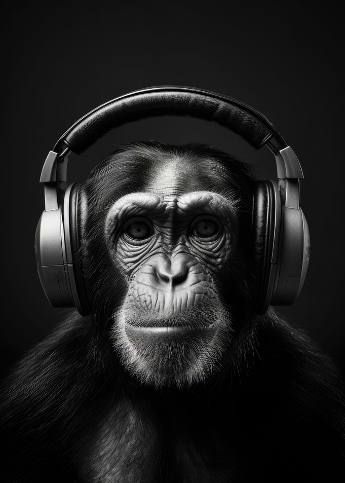 Chimp With Headphones