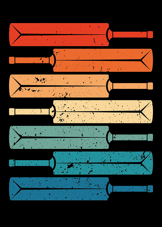 Colorful cricket bat