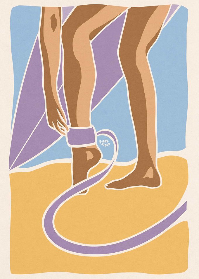 Surf girl and board