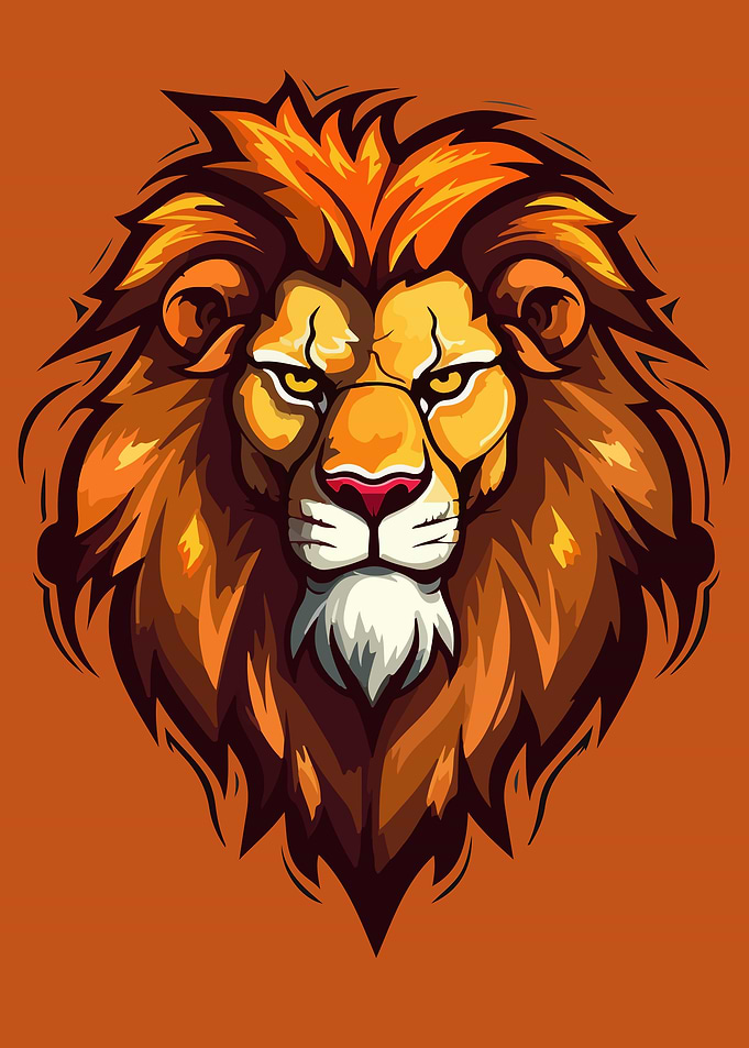 Lion Head Logo mascot wild