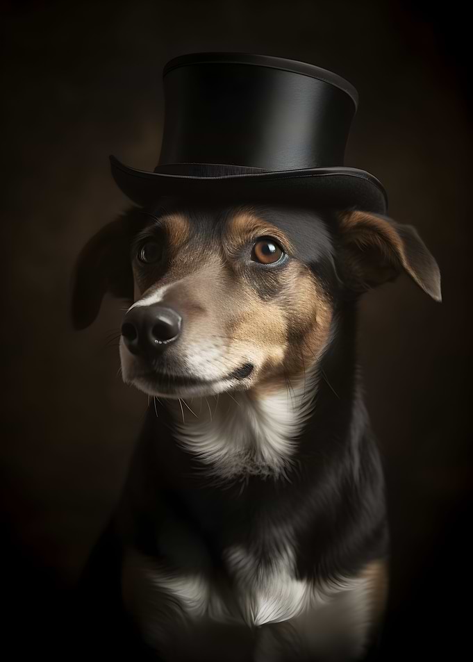 Dog with top Hat