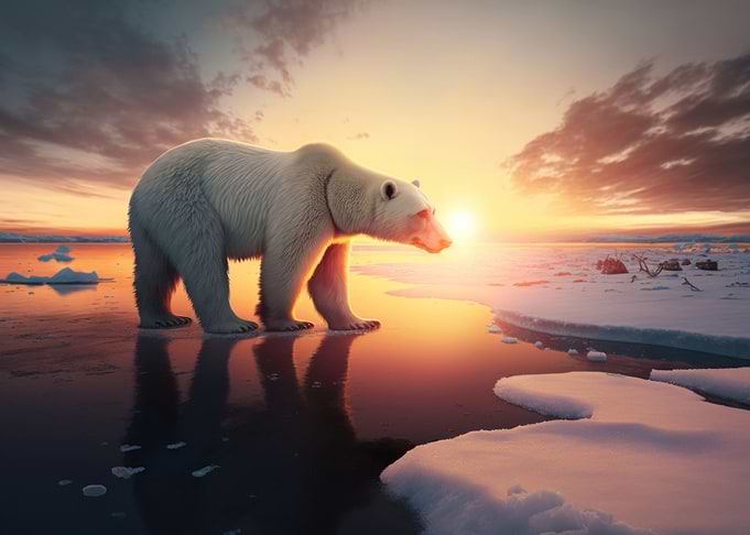 Polar bear in Antarctica