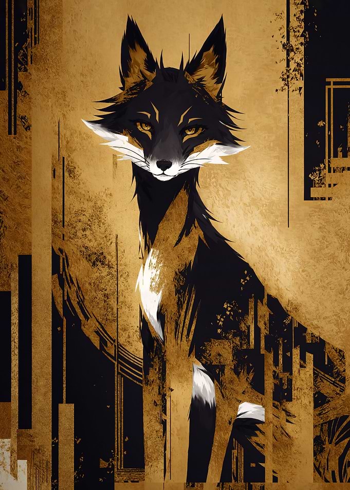 Abstract black fox