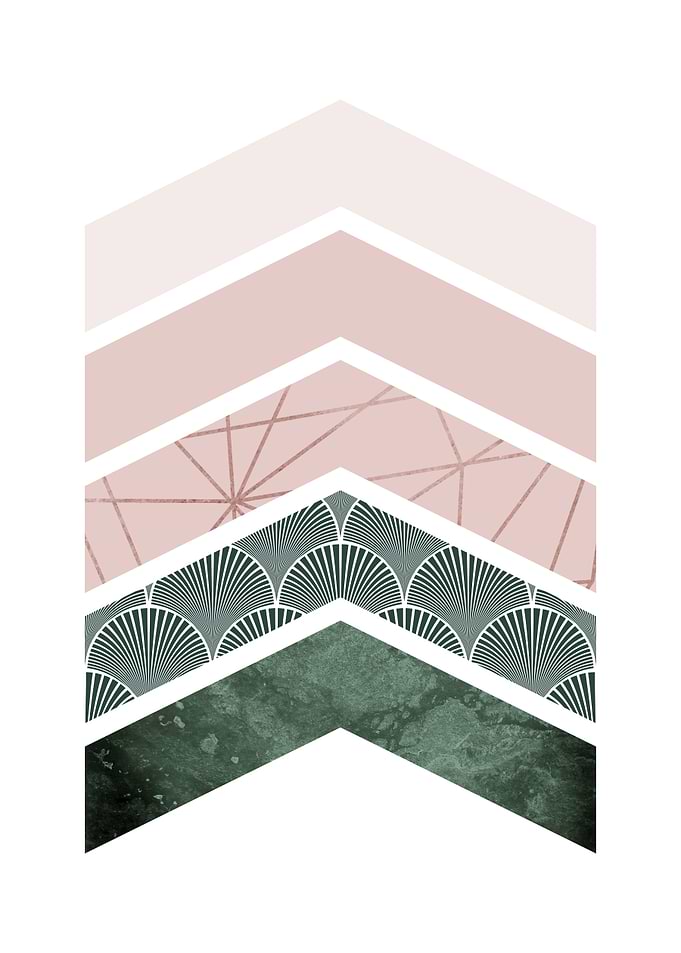 Blush Pink and Green Geo 3