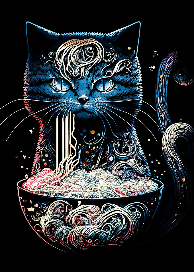 cat ramen neon
